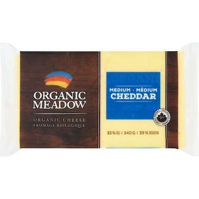 Organic Meadow Organic Cheese, Medium Cheddar 340 g, $4.11/100g
