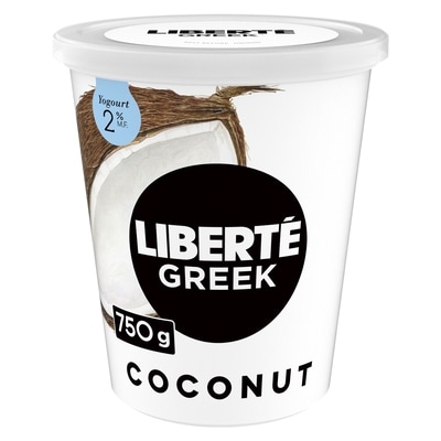Liberte Greek 2% Yogurt, Coconut, High Protein 750 g, $1.07/100g