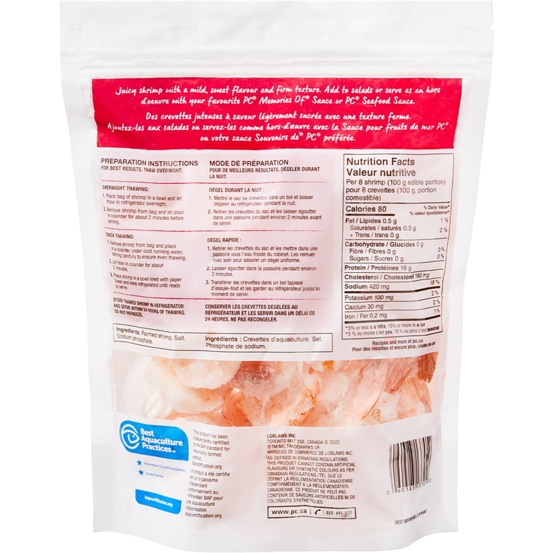 Pacific White Shrimp Cooked Peeled