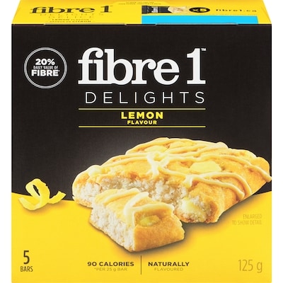 Fibre 1 Delights Soft Baked Bars, Lemon 125 g, $3.59/100g