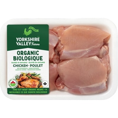 Yorkshire Valley Farms Organic Chicken Thighs Boneless & Skinless $35.47/1kg $16.09/1lb