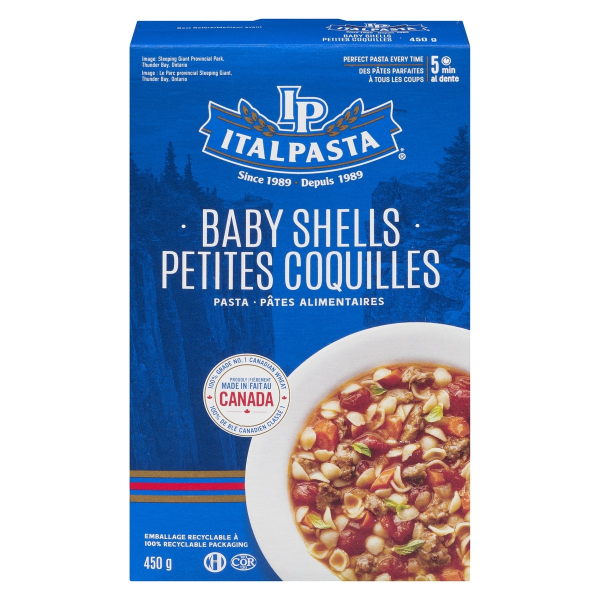 Italpasta Pâtes, petites coquilles 450 g, 0,55 $/100g