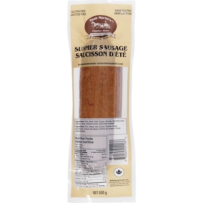 Noah Martin Market Summer Sausage 600 g, $29.15/1kg $2.92/100g