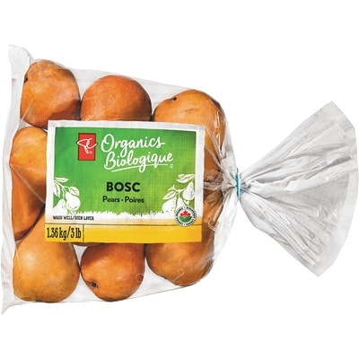 PC Organics Organic Bosc Pears, 3 lb bag 1.36 kg, $0.44/100g