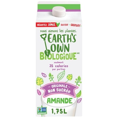 So Nice Boisson à l'amande biologique Originale Non Sucrée 1.75 l, 0,23 $/100ml