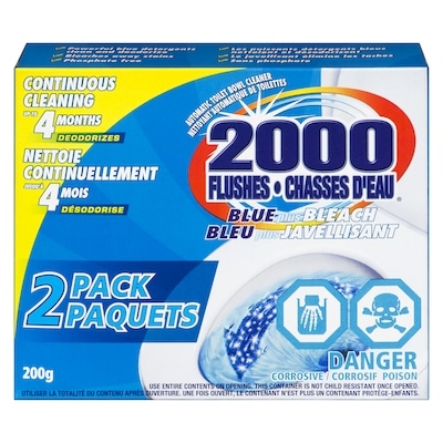 2000 Flushes Blue + Bleach Automatic Toilet Bowl Cleaner 2x100.0 g, $4.00/100g
