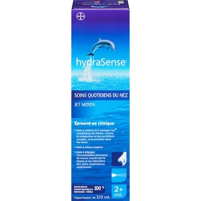 Hydrasense Vaporisateur nasal Jet moyen, Soins quotidiens du nez 210 ml, 10,00 $/100ml