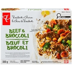 President's Choice Beef and Broccoli Meal 350 g, $1.00/100g
