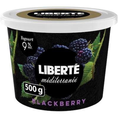 Liberte Méditerranée 9% Yogurt, Blackberry 500 g, $1.00/100g