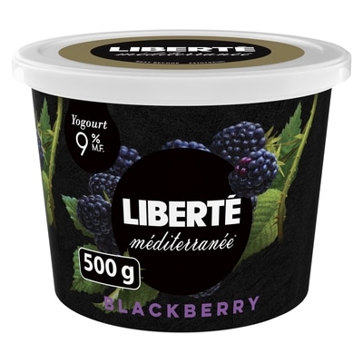 Liberte Méditerranée 9% Yogurt, Blackberry 500 g, $0.90/100g