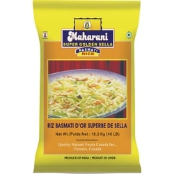 Maharani Riz basmati de Sella 18.18 kg, 0,33 $/100g