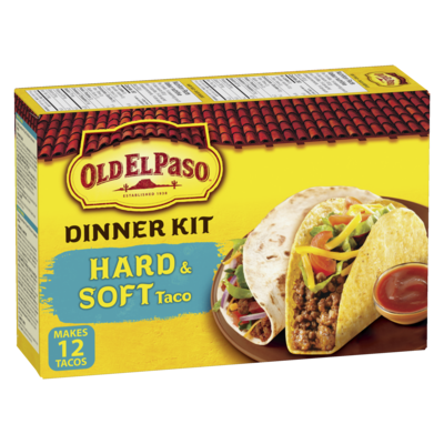 Old El Paso Hard & Soft Taco Dinner Kit 340 g, $1.70/100g