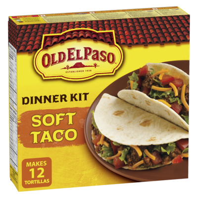 Old El Paso Soft Taco Dinner Kit 400 g, $1.45/100g