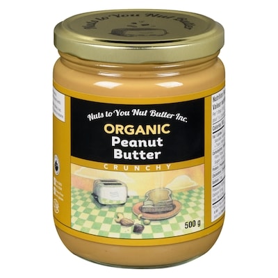 Nuts to You Organic Peanut Butter, Crunchy 500 g, $1.60/100g