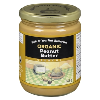 Nuts to You Organic Peanut Butter, Crunchy 500 g, $1.60/100g