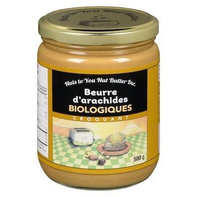 Nuts to You Beurre d’Arachides croquant biologique 500 g, 1,50 $/100g