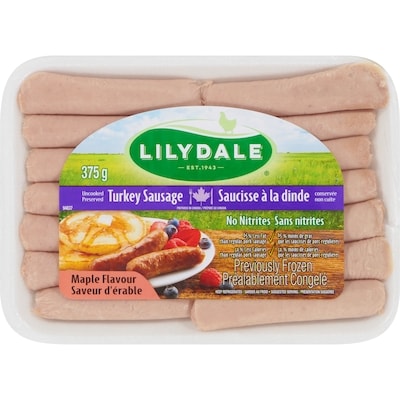 Lilydale Sausage Turkey Maple Flavour 375 g, $1.46/100g