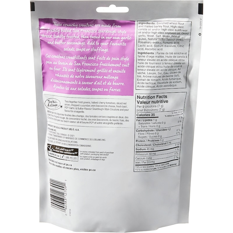 Garlic and Butter Flavour Sourdough Style Croutons