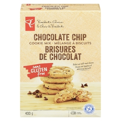 President's Choice Gluten Free Cookie Mix, Chocolate Chip 400 g, $2.13/100g