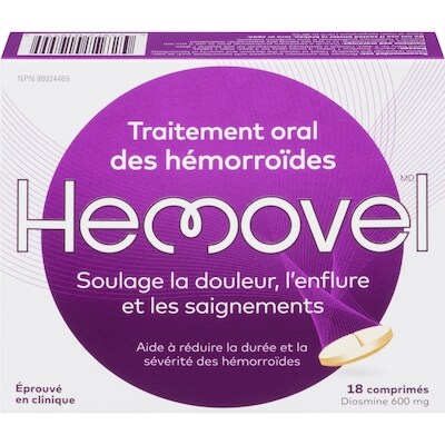 Hemovel Traitement des hémorroïdes Hemovel 18 ea, 1,00 $/1ch