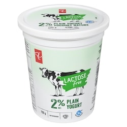 President's Choice Lactose Free Plain 2%  M.F. Yogurt 750 g, $0.56/100g