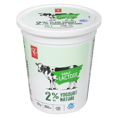 le Choix du Président Yogourt sans lactose 2% M.G., nature 750 g, 0,57 $/100g