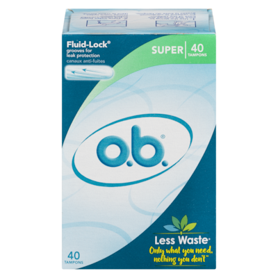 o.b. Original Non-Applicator Tampons Super Absorbancy 40 ea, $0.25/1ea