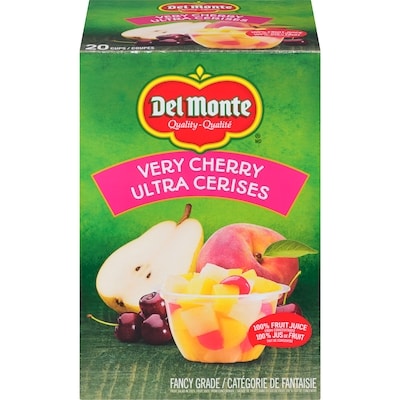 Del Monte Fruit Cups, Very Cherry Club Pack, case 20x112.5 ml, $0.78/100ml