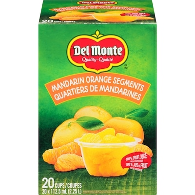 Del Monte Coupes de fruits mandarines format club 20x112.5 ml, 0,84 $/100ml