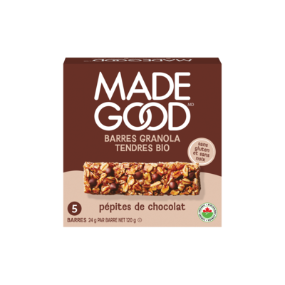 Made Good Barres granola Pépites de chocolat Boîte de 5 barres 120 g, 3,33 $/100g