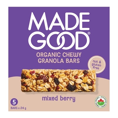 Made Good Mixed Berry Granola Bars 5pk 120 g, $3.33/100g
