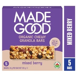 Made Good Barres granola Baies mélangées Boîte de 5 barres 120 g, 3,33 $/100g