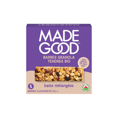 Made Good Barres granola Baies mélangées Boîte de 5 barres 120 g, 3,33 $/100g