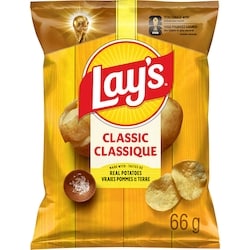 Lay's Classic Potato Chips 66 g, $3.77/100g