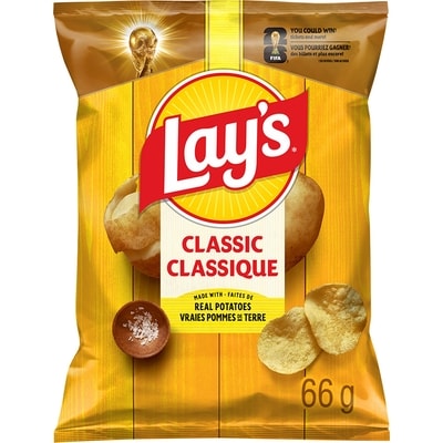 Lay’s Croustilles Classique (petit sac) 66 g, 3,62 $/100g