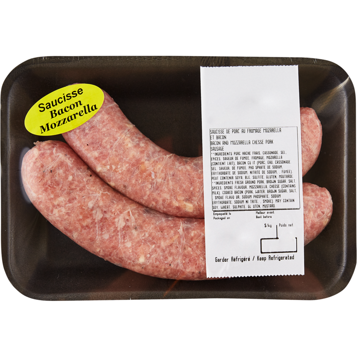 null Pork Sausage, Bacon Mozzarella $16.54/1kg $7.50/1lb