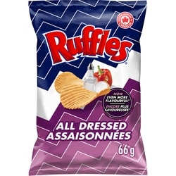Ruffles All Dressed flavoured Potato Chips 66 g, $3.77/100g