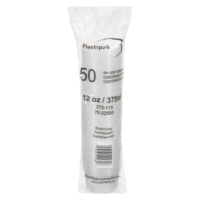 null Contenant en plastique pour charcuterie transparent 355 ml (12 oz) 50 ea, 0,12 $/1ch