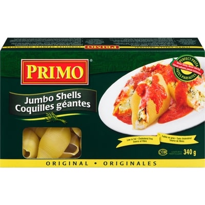 Primo Original Jumbo Shells 340 g, $0.88/100g