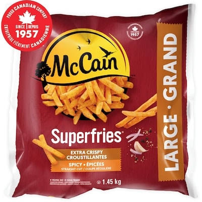McCain Frites épicées à coupe régulière extra croustillantes Superfriesᴹᴰ 1.45 kg, 0,69 $/100g