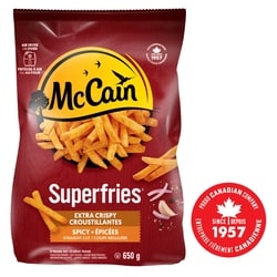 McCain Superfries Extra Crispy Spicy Straight Cut Fries 650 g, $0.77/100g