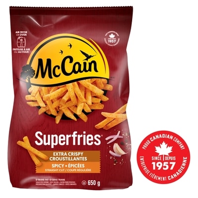 McCain Superfries Extra Crispy Spicy Straight Cut Fries 650 g, $0.46/100g
