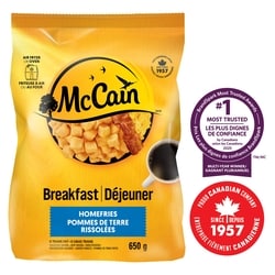 McCain Homefries 650 g, $0.92/100g