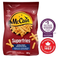 McCain Superfries Extra Crispy Crinkle Cut Fries 650 g, $0.92/100g