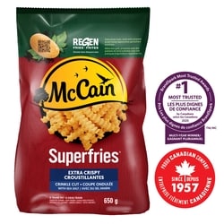 McCain Superfries Extra Crispy Crinkle Cut Fries 650 g, $0.89/100g