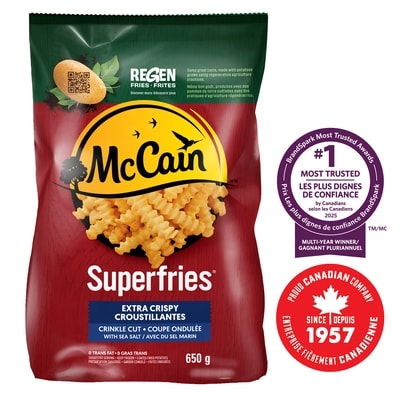 McCain Superfries Extra Crispy Crinkle Cut Fries 650 g, $0.92/100g