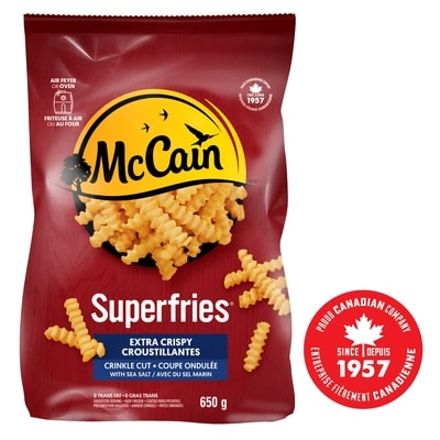 McCain Frites à coupe ondulée extra croustillantes Superfriesᴹᴰ 650 g, 0,92 $/100g
