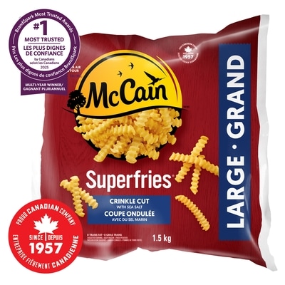 McCain Superfries® Crinkle Cut Fries 1.5 kg, $0.53/100g