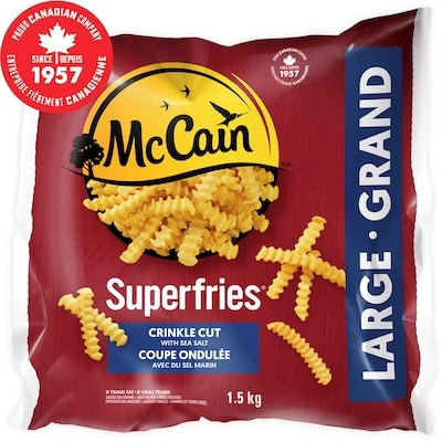 McCain Superfries® Crinkle Cut Fries 1.5 kg, $0.53/100g