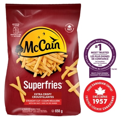 McCain Superfries Extra Crispy Straight Cut Fries 650 g, $0.92/100g